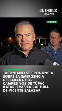 El ministro de Defensa, Ernesto Justiniano, se refiere a la declaratoria de emergencia por parte de la Federación de Campesinos Túpac Katari, tras la captura de Vicente Salazar