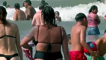 Mar del Plata Beach A Windy Day