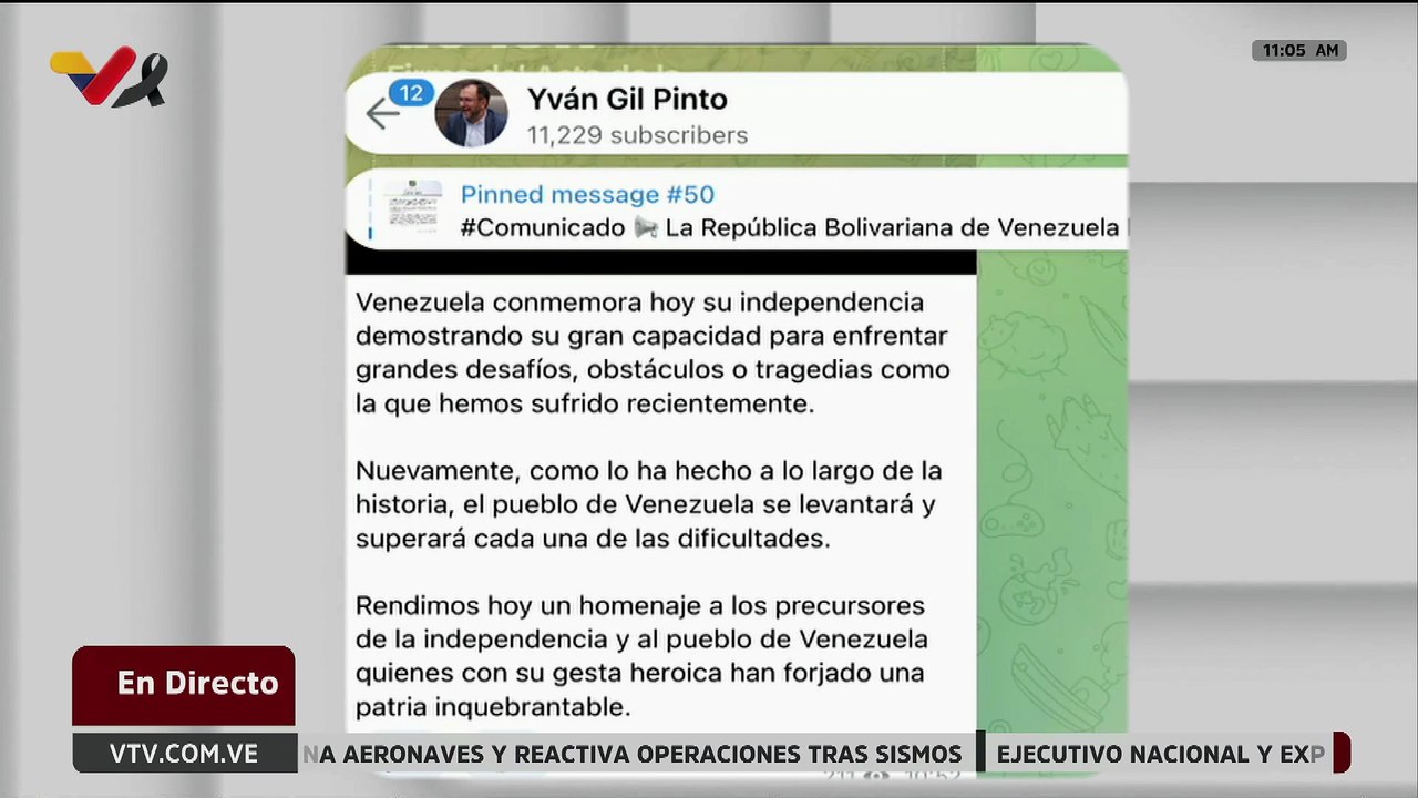 Canciller Gil: El pueblo de Venezuela se levantará y superará las dificultades que estamos viviendo