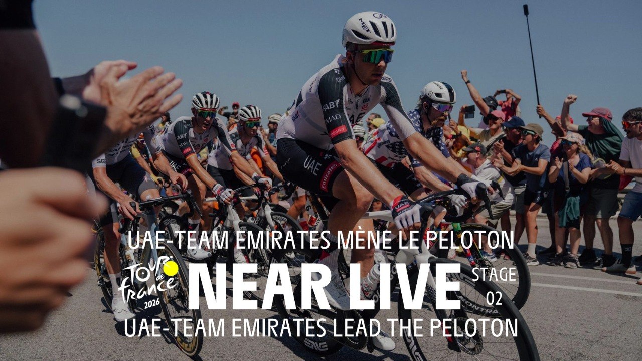 UAE-Team Emirates lead the peloton - Stage 2