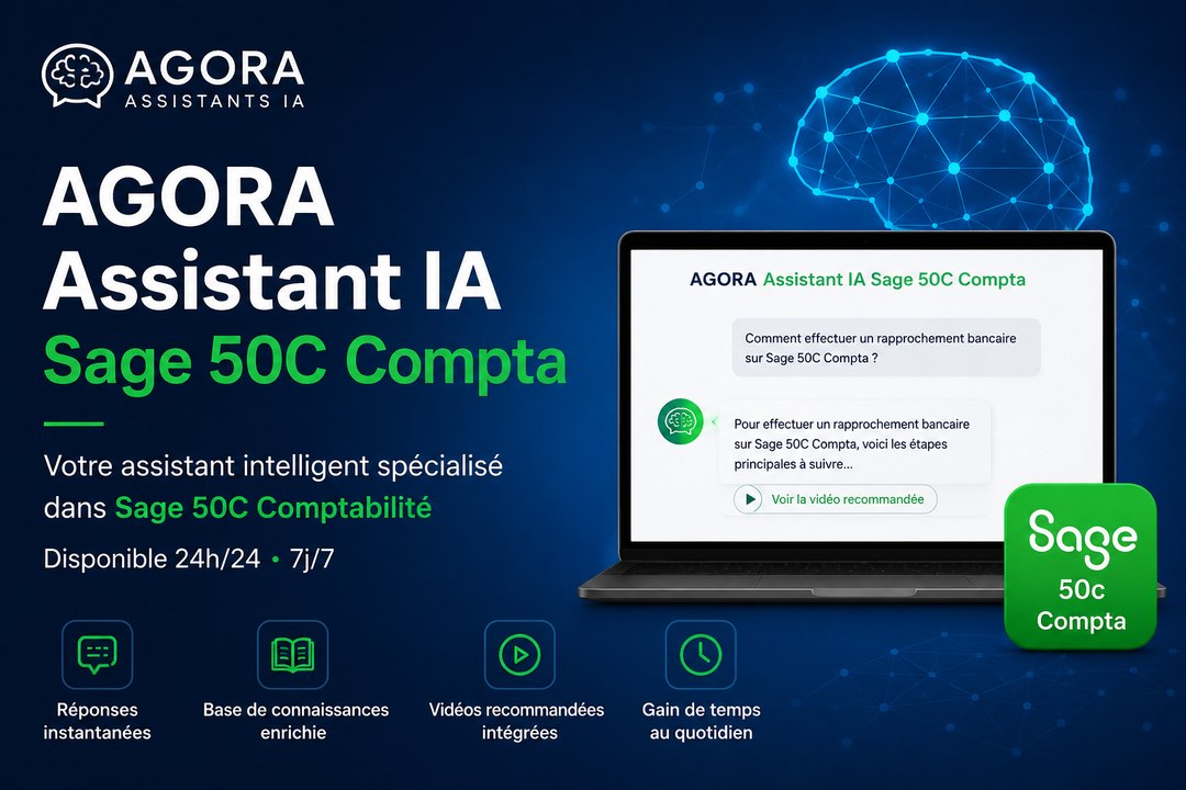 🚀 NOUVEAU DISPONIBLE : AGORA Assistant IA Sage 50C Compta