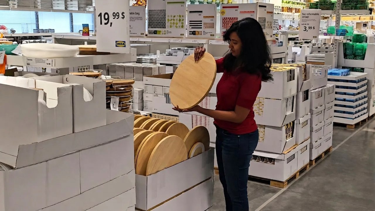 Achetez un plateau rond en bois chez IKEA pour transformer votre salon avec cette astuce géniale !