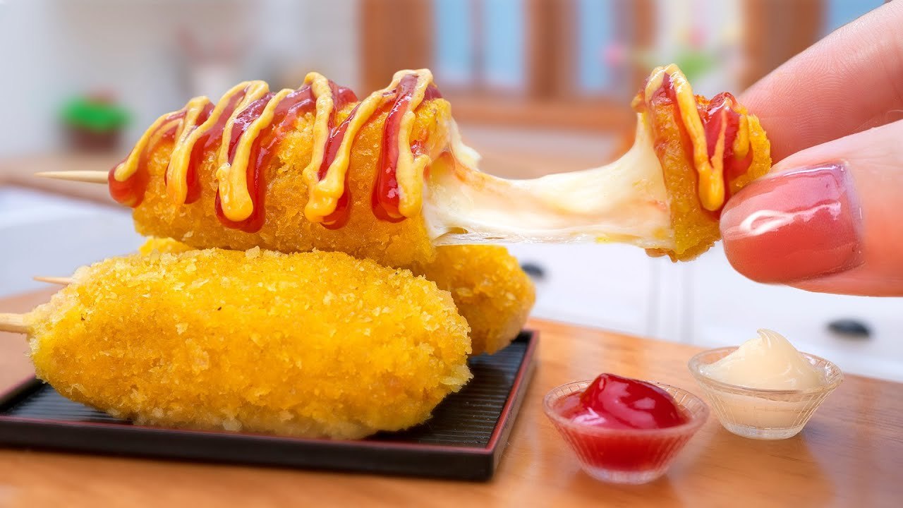 Most Satisfying Video Cooking Miniature Hot Dog Cheese 🧀 Best Corn Dog Recipe 🧀 Korean Street Food