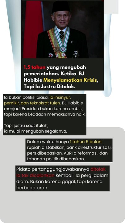Ketika BJ Habibie menyelamatkan krisis tapi Justru Ia di tolak Al-fatihah untuk eyang