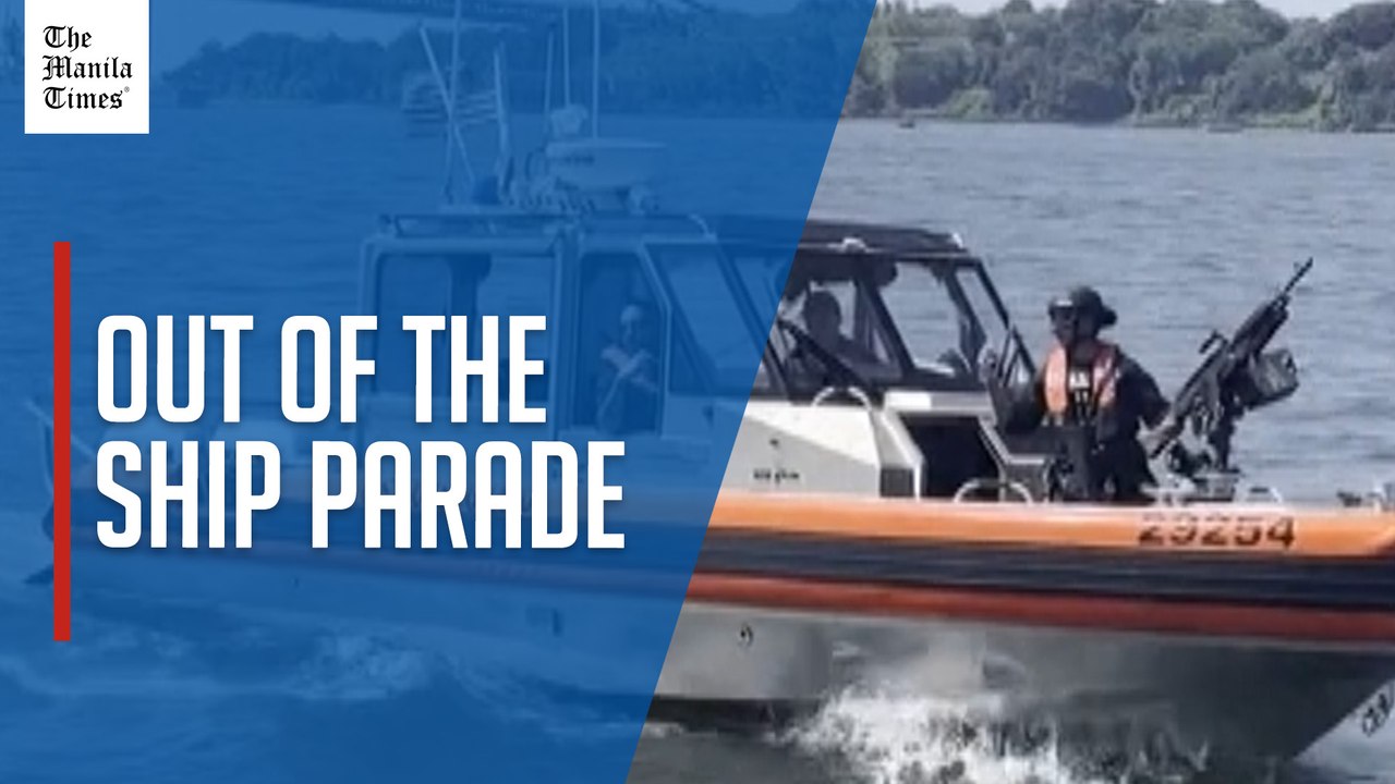 US coast guard forces vessel out of New York ship parade over 'politically charged' banners
