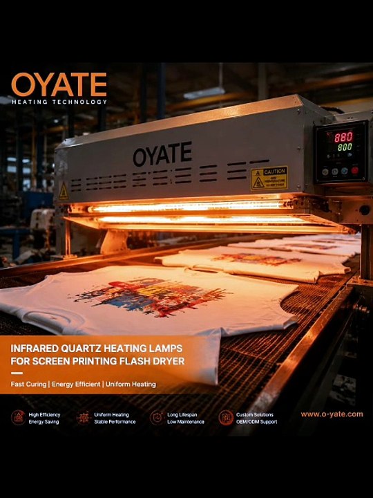 High Efficiency 208–240V 1500W Halogen Infrared Heat Lamp for Screen Printing Flash Dryer