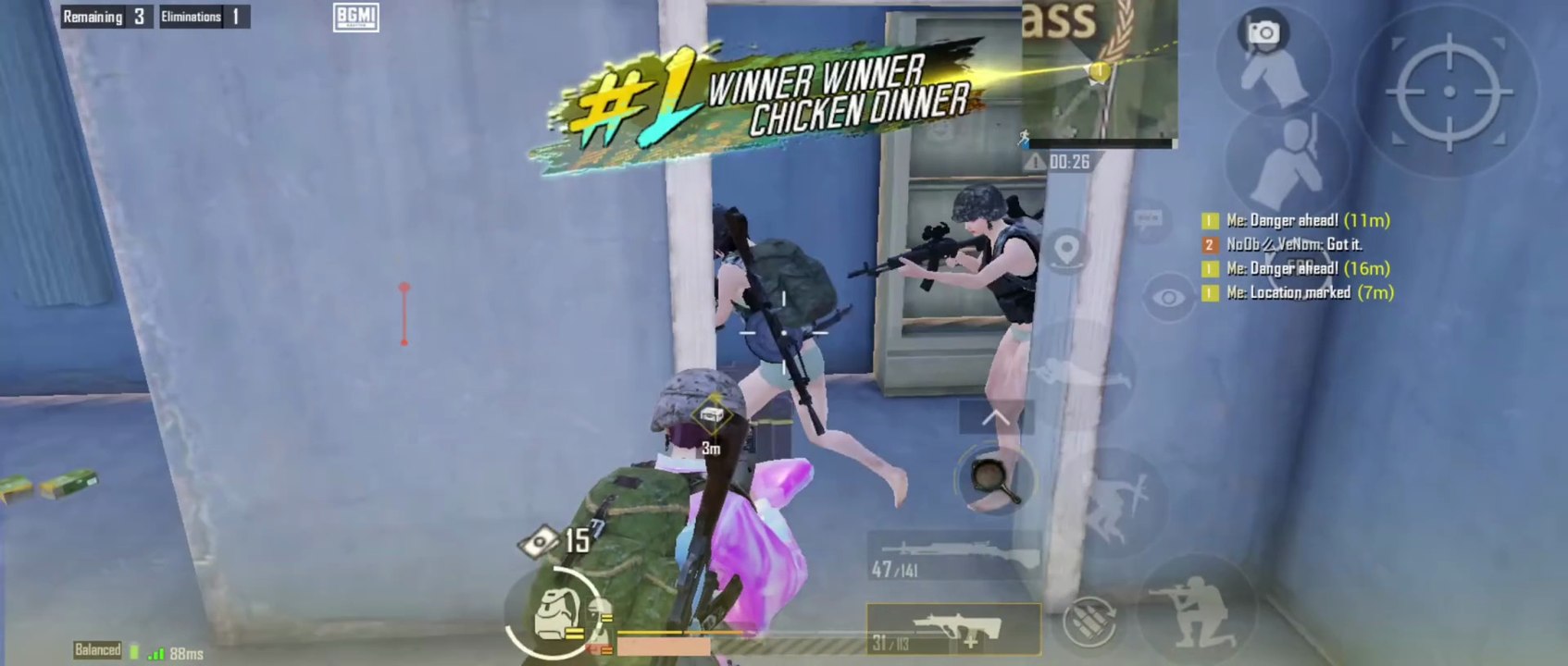 Chicken dinner by Noobs PUBG BGMI Noob to Pro pubgmobile winnerw