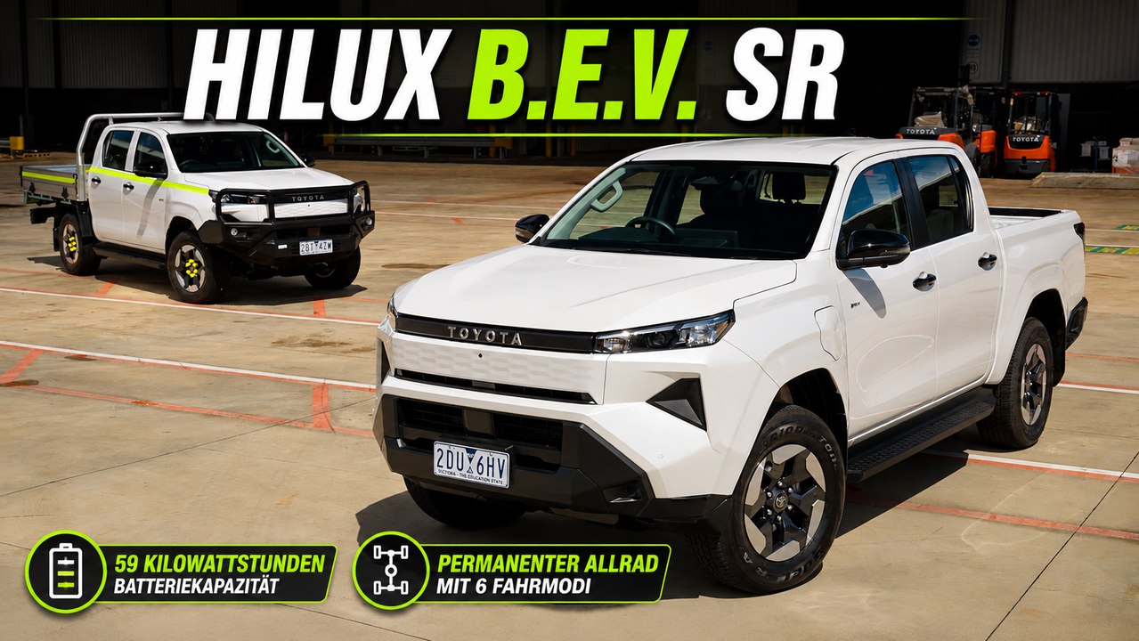 Toyota Hilux BEV SR mit 59,2 kWh Akku und Allrad vorgestellt