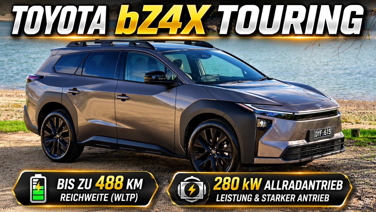 Toyota bZ4X Touring mit 280 kW Allrad und großem Kofferraum