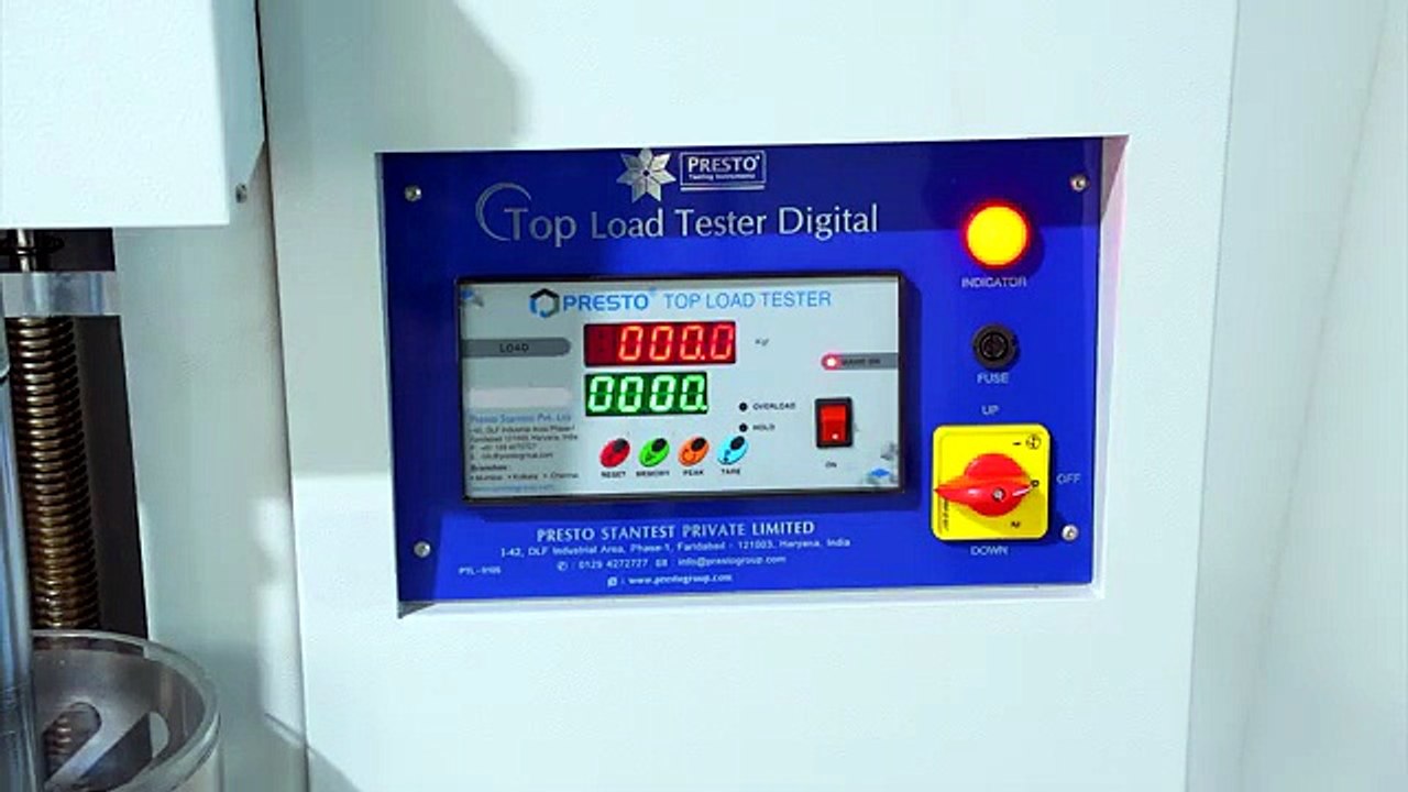 Top Load Tester for glass bottles
