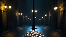 STREET OF BALLS WITH EYES