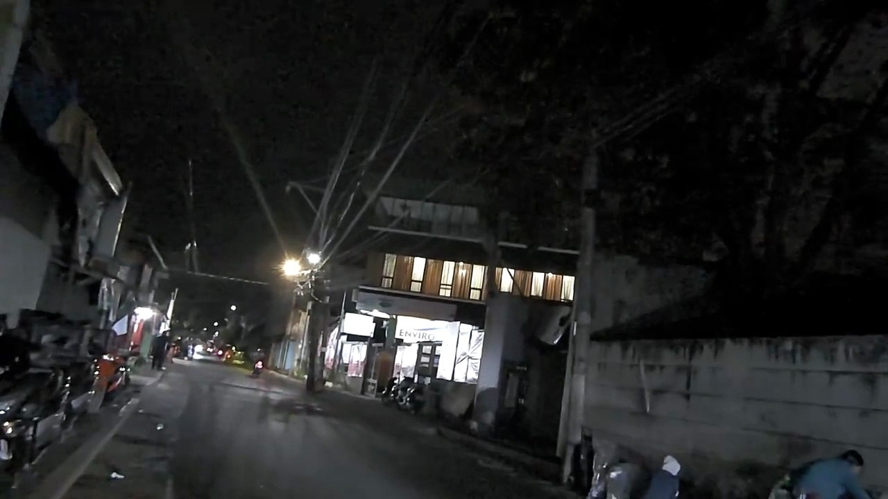 Night Scene on Parian Road in Barangay Parian in Calamba City in Laguna in the Philippines