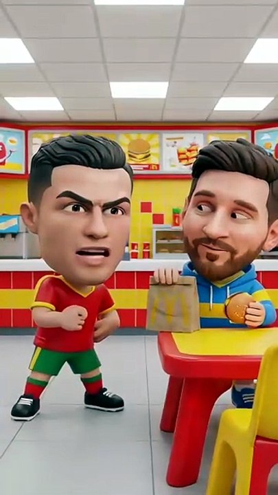 Ronaldo vs Messi Fast Food Battle 🍔 McDonald's vs Burger King ft.