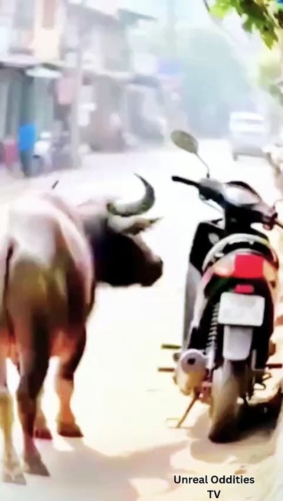 Buffalo Rides a Motorcycle Like a Pro! 🐃🏍️ Funniest Animal Ride Ever 😂