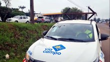 Sorento capota após animal invadir a pista na BR-467, em Cascavel