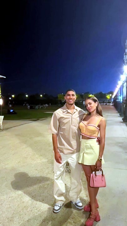 Achraf hakimi and Hiba abouk with family #shorts #football