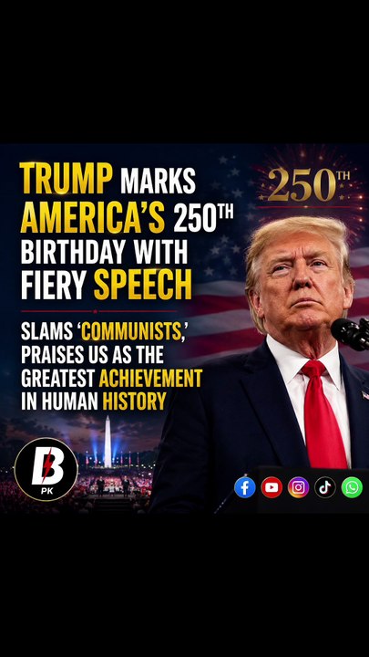 Trump hails US, blasts communists in 250th anniversary speech*