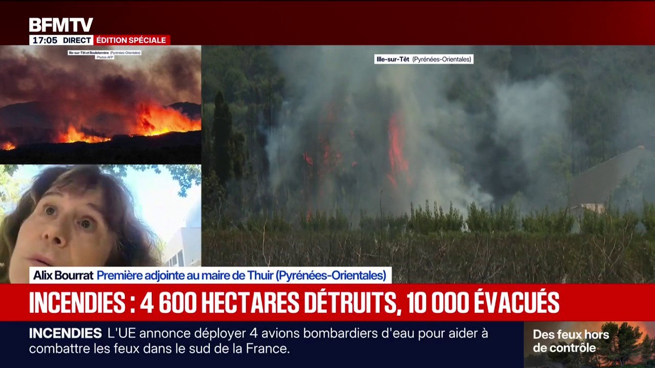 Incendies: les sinistrés passeront une nuit de plus dans les salles municipales, indique la première adjointe au maire de Thuir (Pyrénées-Orientales)