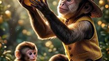 Cute Monkey Family Harvesting Giant Green Apples | Adorable Animal Story for Kids in a Magical Orchard #CuteMonkeys #MonkeyFamily #CuteAnimals #ZiguBza ZiguBza