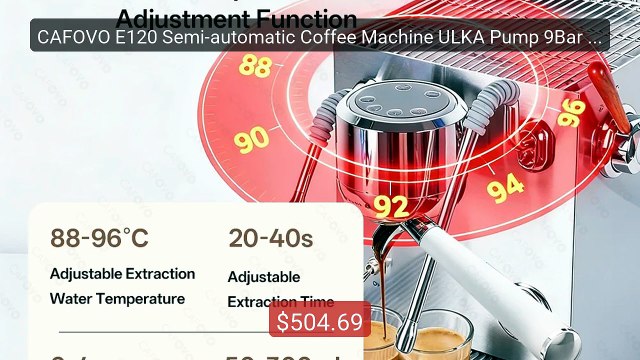 CAFOVO E120 Semi-automatic Coffee Machine ULKA Pump 9Bar OPV S... Hot Deal 2026 | Limited Offer!