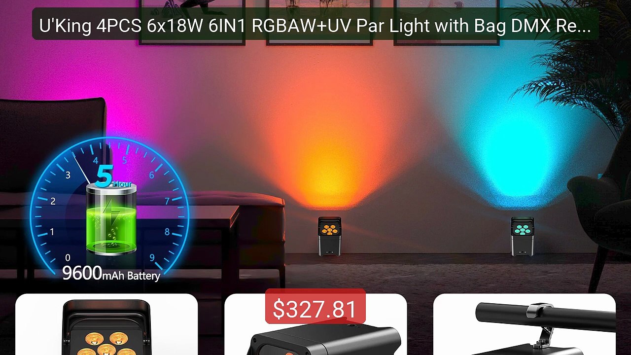 U'King 4PCS 6x18W 6IN1 RGBAW+UV Par Light with Bag DMX Remote ... -- Best Buy 2026 | Great Quality!