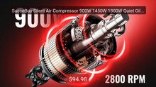 SucceBuy Silent Air Compressor 900W 1450W 1800W Quiet Oil-f... -- Top Pick 2026 | Unbeatable Price!
