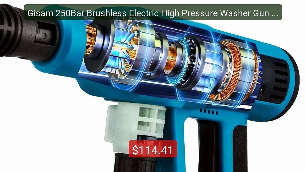 Gisam 250Bar Brushless Electric High Pressure Washer Gun 4Gear... -- Best Buy 2026 | Great Quality!
