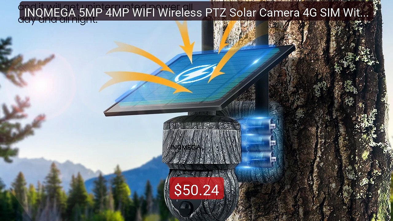 INQMEGA 5MP 4MP WIFI Wireless PTZ Solar Camera 4G SIM With Sol... -- Best Buy 2026 | Great Quality!