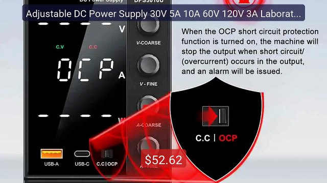 Adjustable DC Power Supply 30V 5A 10A 60V 120V 3A LaboratoryBe... Best Buy 2026 | Great Quality!