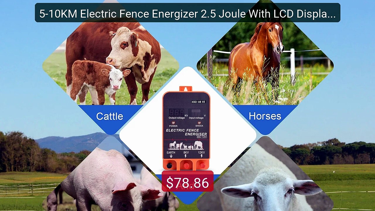 5-10KM Electric Fence Energizer 2.5 Joule With LCD Display 12... -- Amazing Value 2026 | Must Have!