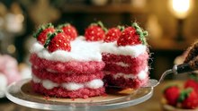 🍓 Crochet Strawberry Cake