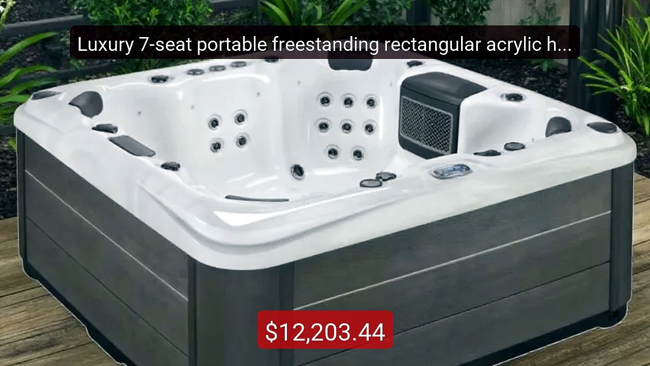 Luxury 7-seat portable freestanding rectangular acrylic hot... -- Top Pick 2026 | Unbeatable Price!