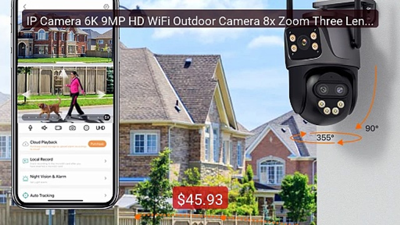 IP Camera 6K 9MP HD WiFi Outdoor Camera 8x Zoom Three Lens Dual Sc... -- Best Deal 2026 | Shop Now!
