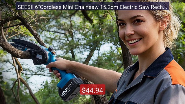 SEESII 6''Cordless Mini Chainsaw 15.2cm Electric Saw Rechargea... Hot Deal 2026 | Limited Offer!