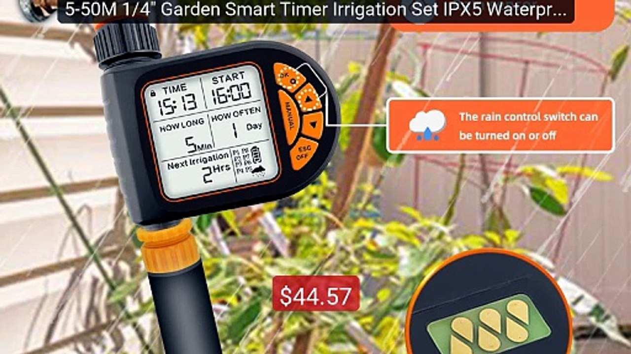 5-50M 1/4" Garden Smart Timer Irrigation Set IPX5 Waterproof L... -- Best Buy 2026 | Great Quality!