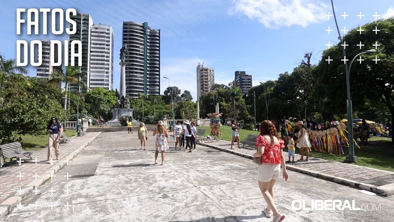 Famílias que não viajaram aproveitam 1º domingo de julho na Praça da República, em Belém