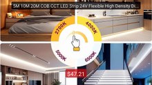 5M 10M 20M COB CCT LED Strip 24V Flexible High Density Dimm... -- Top Pick 2026 | Unbeatable Price!