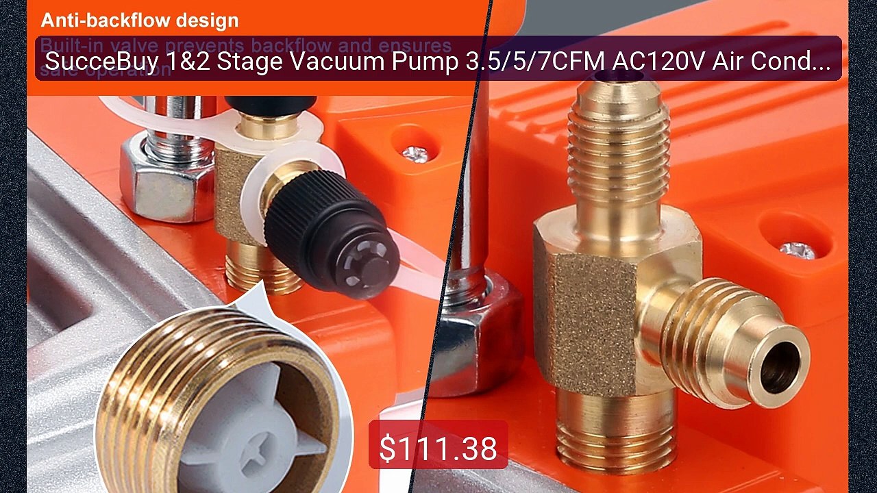 SucceBuy 1&2 Stage Vacuum Pump 3.5/5/7CFM AC120V Air Condition... -- Hot Deal 2026 | Limited Offer!