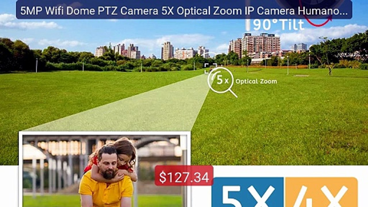 5MP Wifi Dome PTZ Camera 5X Optical Zoom IP Camera Humanoid Trackin... -- Top Rated 2026 | Buy Now!