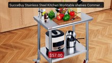 SucceBuy Stainless Steel Kitchen Worktable shelves Commercial Work... -- Best Deal 2026 | Shop Now!