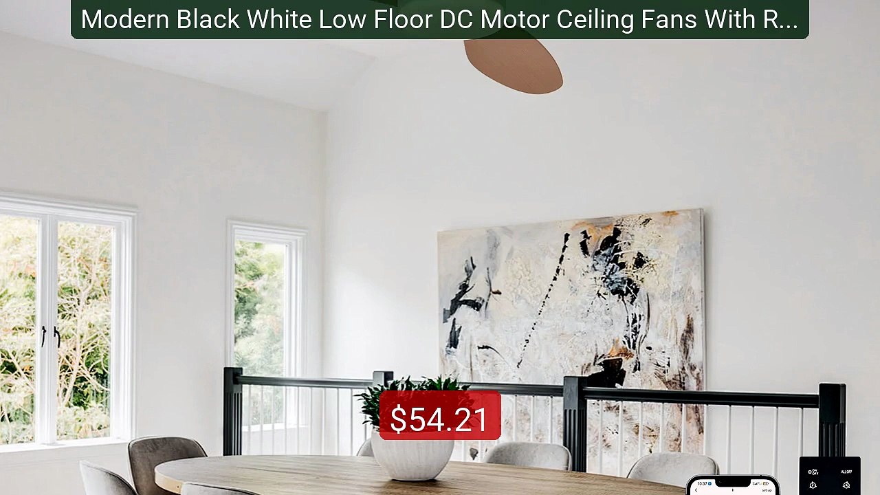 Modern Black White Low Floor DC Motor Ceiling F...