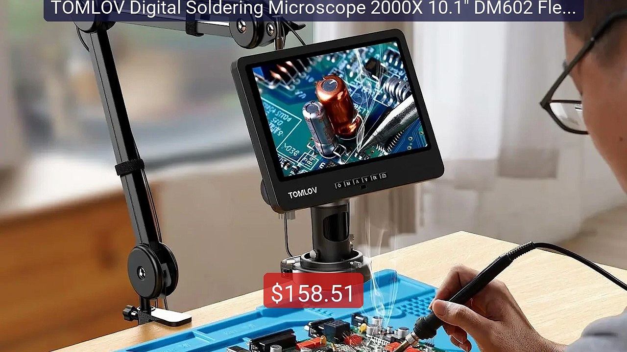 TOMLOV Digital Soldering Microscope 2000X 10.1" DM602 Flex HD... -- Amazing Value 2026 | Must Have!