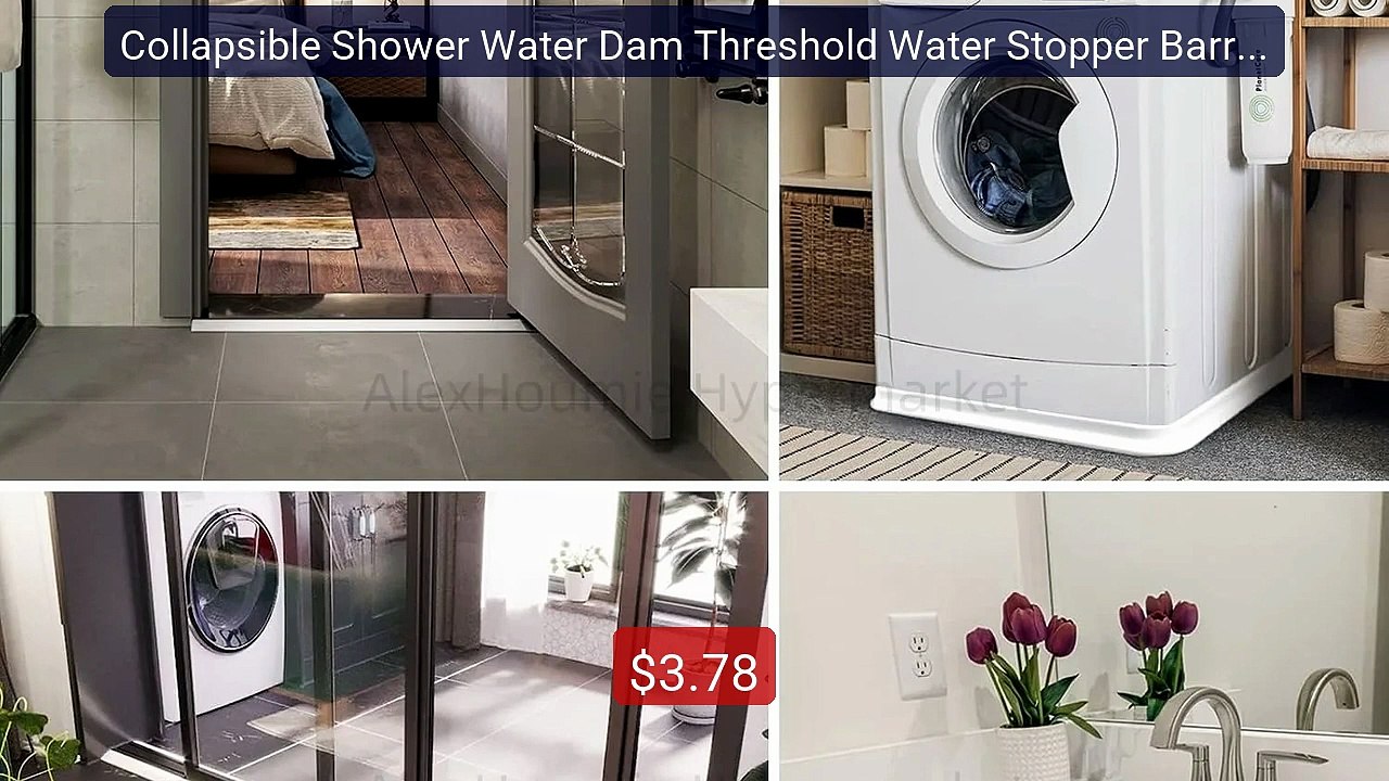Collapsible Shower Water Dam Threshold Water Stopper Barrier ... -- Amazing Value 2026 | Must Have!