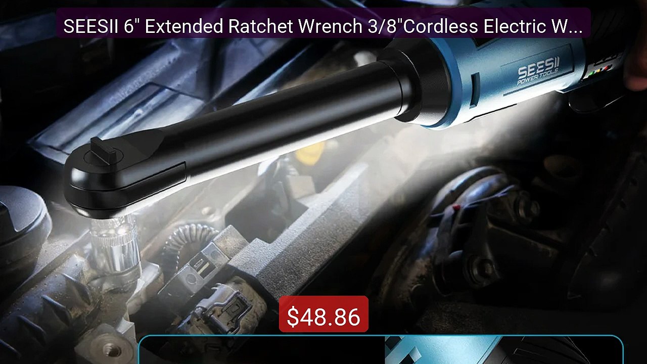 SEESII 6" Extended Ratchet Wrench 3/8"Cordless Electric Wre... -- Top Pick 2026 | Unbeatable Price!