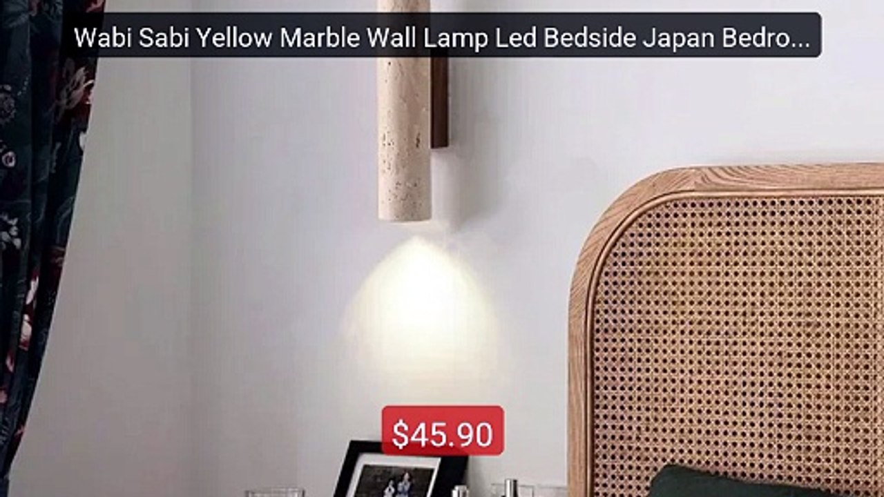 Wabi Sabi Yellow Marble Wall Lamp Led Bedside Japan Bedroom Living... -- Best Deal 2026 | Shop Now!
