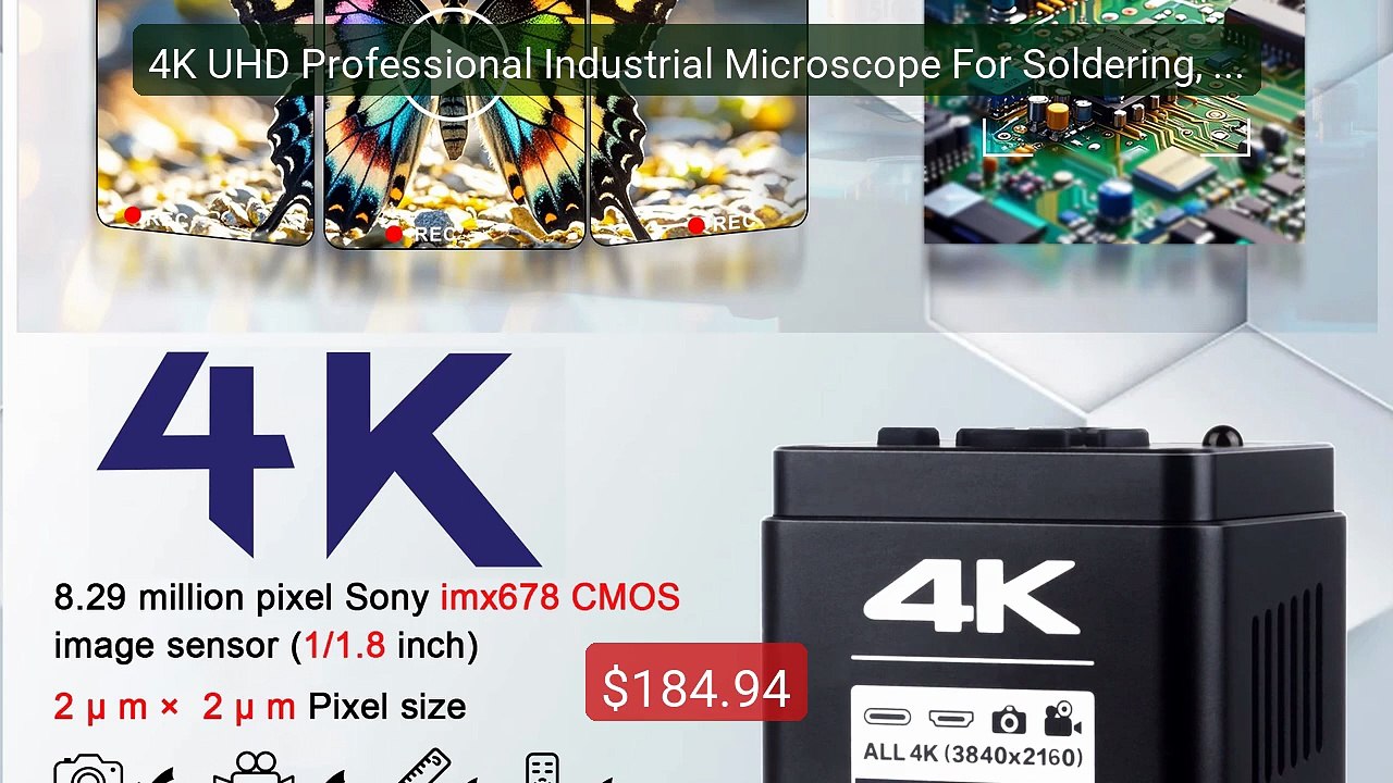 4K UHD Professional Industrial Microscope For Soldering, HDMI... -- Amazing Value 2026 | Must Have!