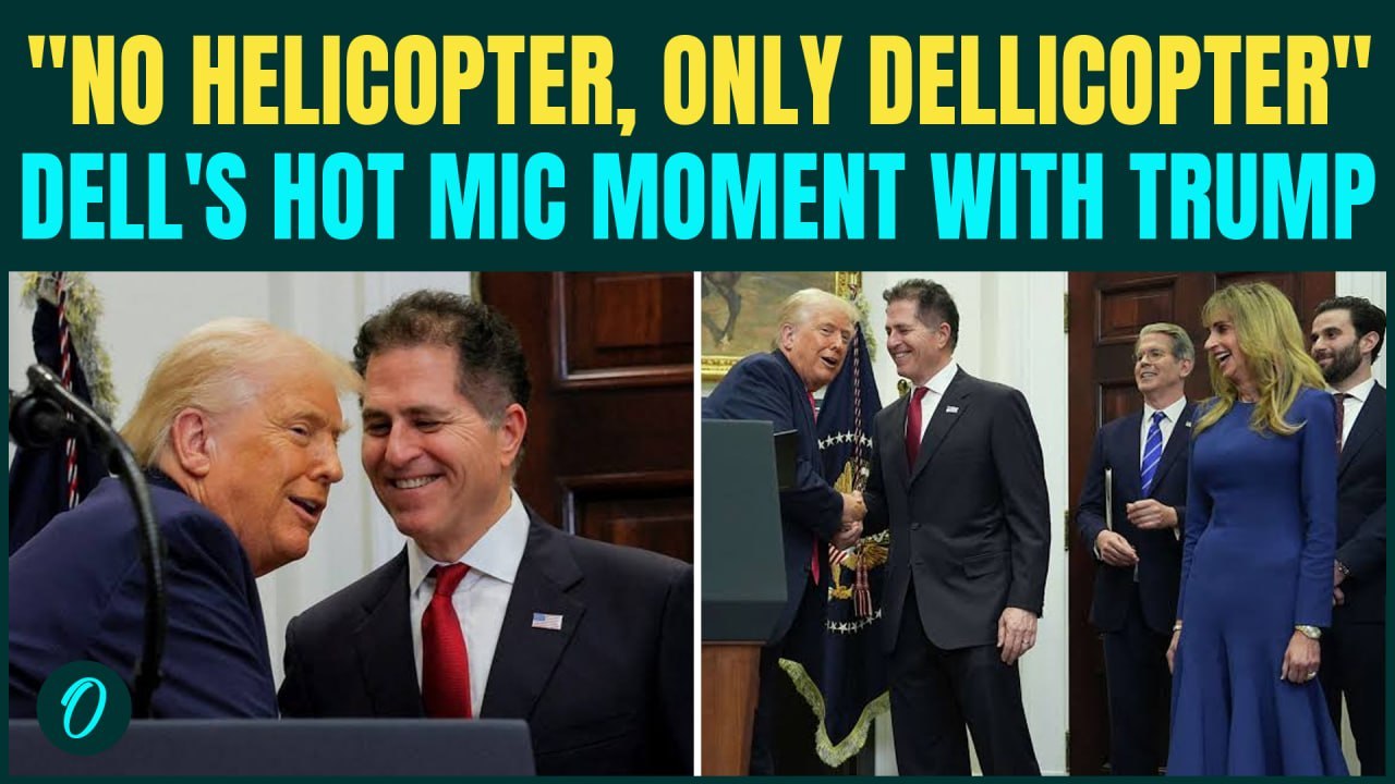 "We Have A Dellicopter Not Helicopter": Michael Dell's HOT MIC JOKE Steals Trump Event