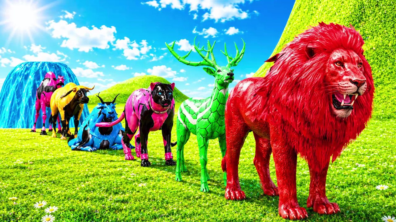 Paint Animals Dinosaur T-Rex Dragon All Dinosaurs and Dragons Fountain Crossing Animal Cartoon thumnail