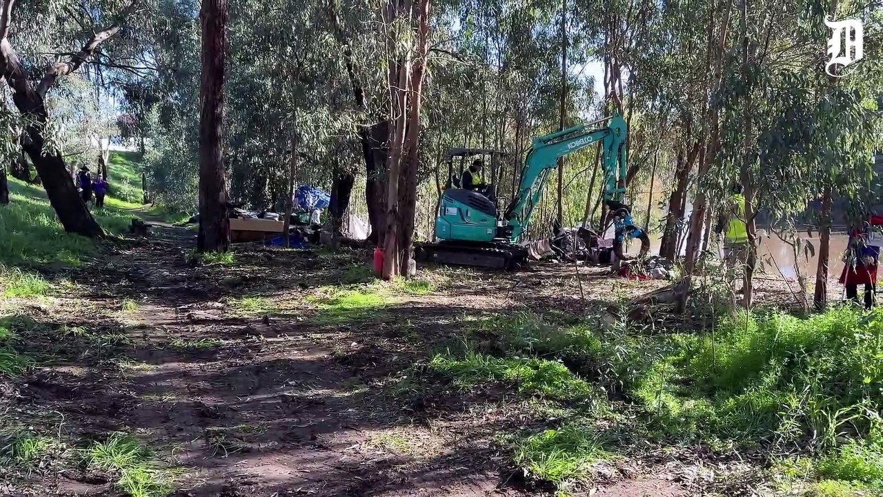 Wagga Council staff clearing homeless camps alongside Murrumbidgee River