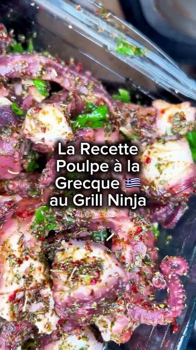 La Recette Poulpe 🐙 à la Grecque 🇬🇷 au Grill Ninja Foodi Max. Ingrédients : origan, poulpe p.mp4